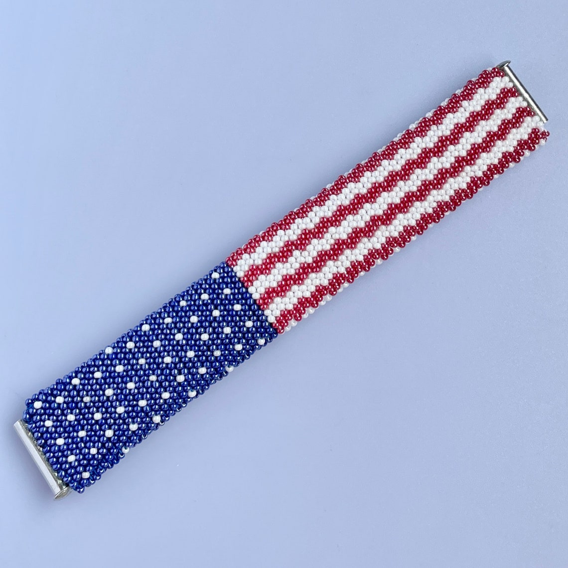 American Flag Bracelet Pattern Bead Crochet Pattern USA Flag Etsy