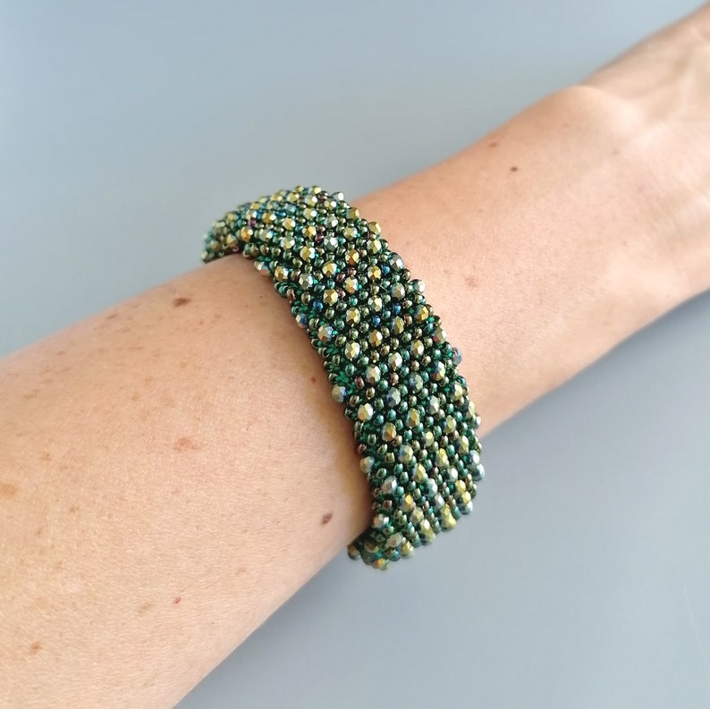 Bead Crochet Pattern Wide Crochet Bracelet Bead Bracelet Etsy