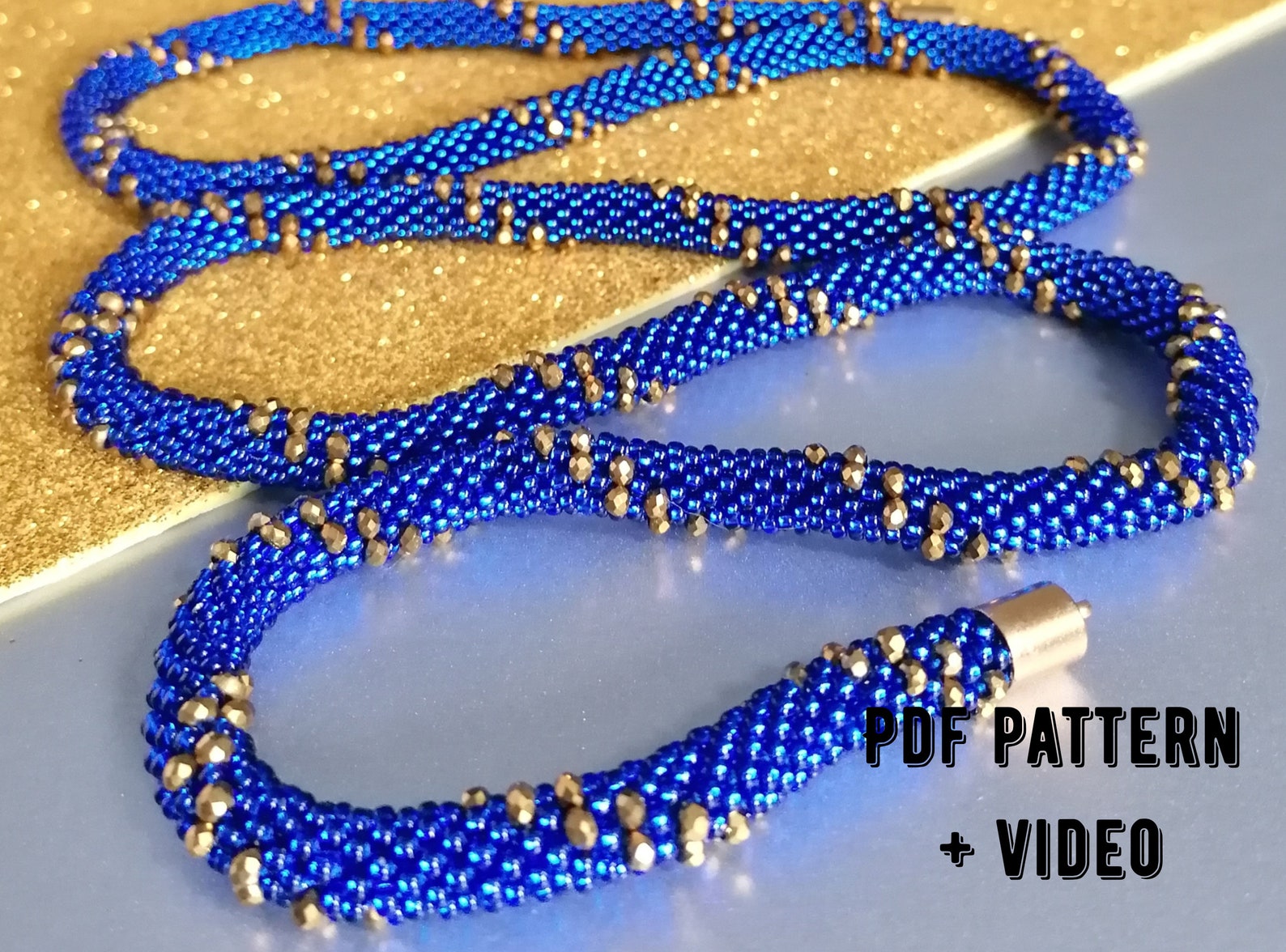 Bead Crochet Pattern Crochet Tutorial Long Beaded Necklace Etsy