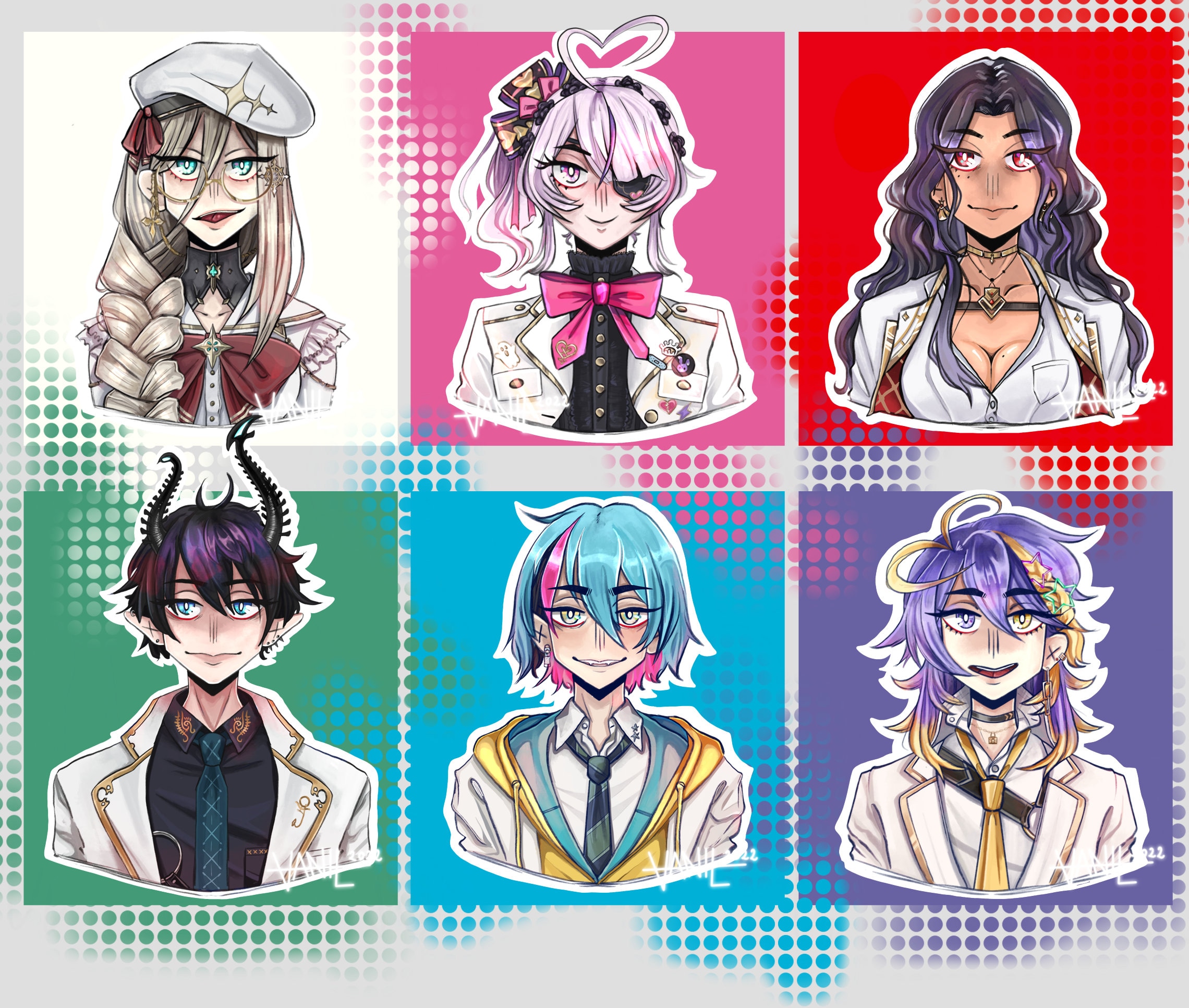 NIJISANJI EN ILUNA Stickers Ren Zotto Kyo Kaneko Aster - Etsy