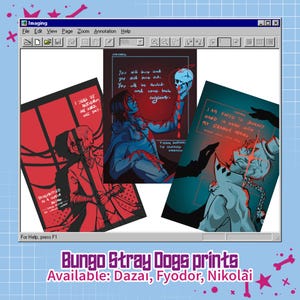 BSD prints - Dazai Osamu, Nikolai Gogol, Fyodor Dostoevsky - anime print - Armed Detective Agency - Decay of the Angel
