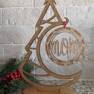 Tree Ornament Holder-Wooden Christmas Tree Ornament Hanger-Keepsake Ornament Holder-Ornament Display-Tree Display