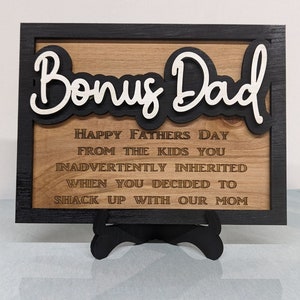 Bonus Dad Father&#39;s Day Plaque