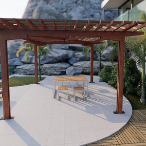 Pergola Plans- 16&#39; x 16&#39; Cover- Built from 2x material found at your local lumber yard