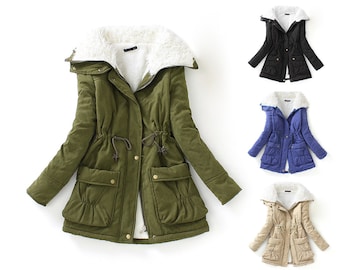 Women Winter Solid and Thick Warm Coat Parka Jacket, Casual hoodie Outwear winter clothing New Fashion coat