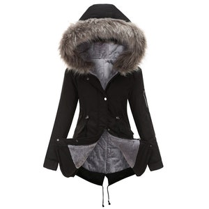Women Big Fur Parka Jacket Thick Warm Cotton Padded Faux Fur - Etsy