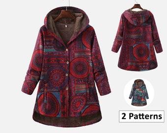 Feminine Vintage coat, New Multi-pocket Winter Jacket Women Oversized overcoat, Womens winter Coats Casual Outwear