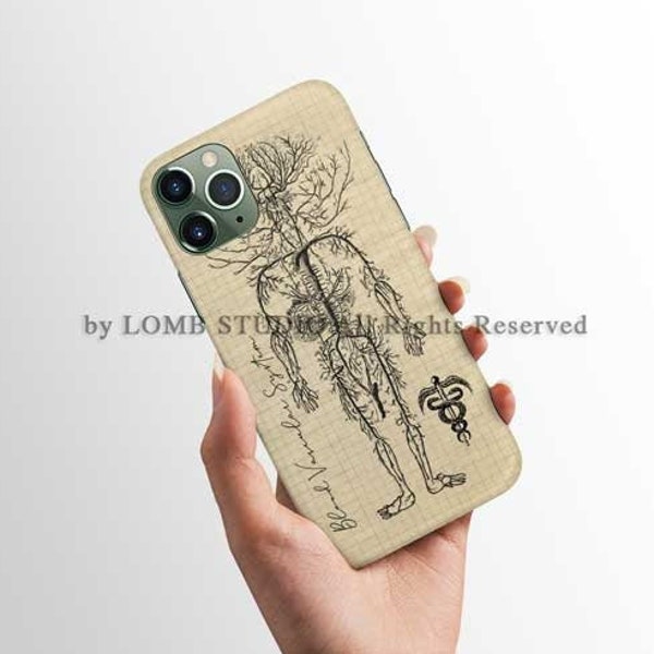 Venous System Anatomical Art. Medical iPhone Case iPhone 13 12 11 Pro Max Mini iPhone X Xs Xr SE 8 8plus 7 7plus 6 6s 6se 5 5s 4 4s