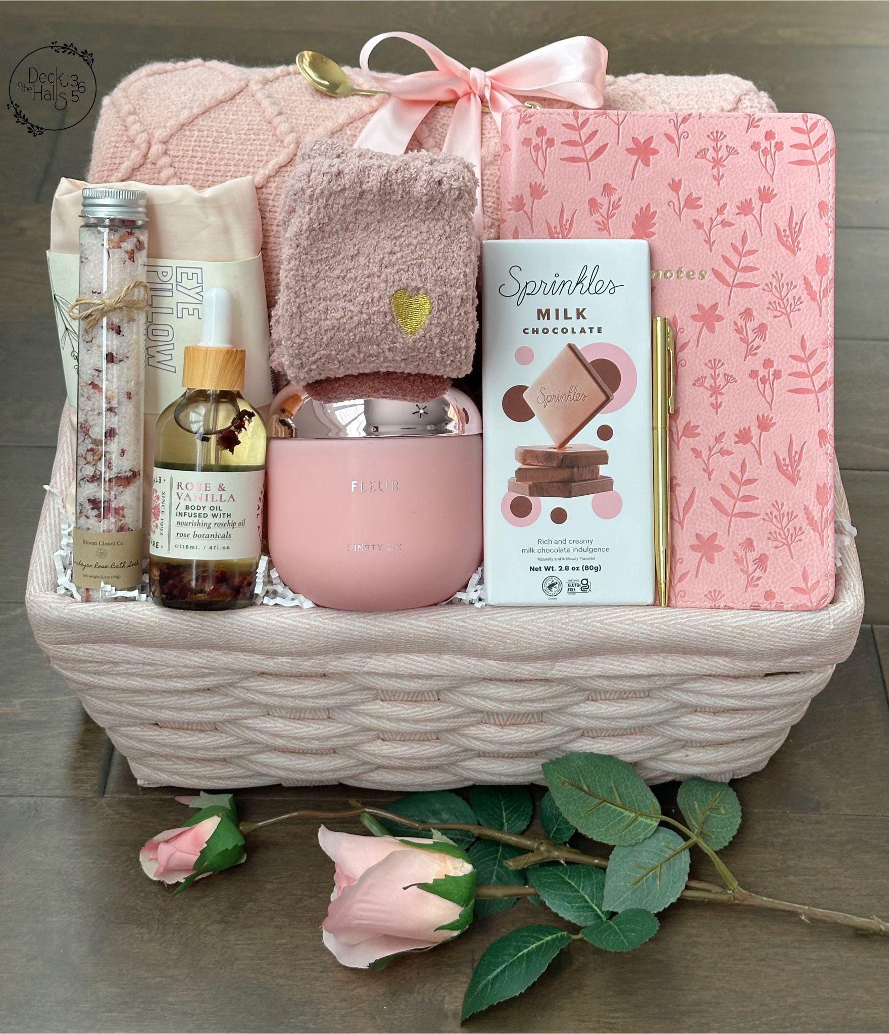 FndAsxa Pflegepaket Für Frauen – Geschenkkorb Zur Genesung, Mit Decke, Kerze & Mehr
