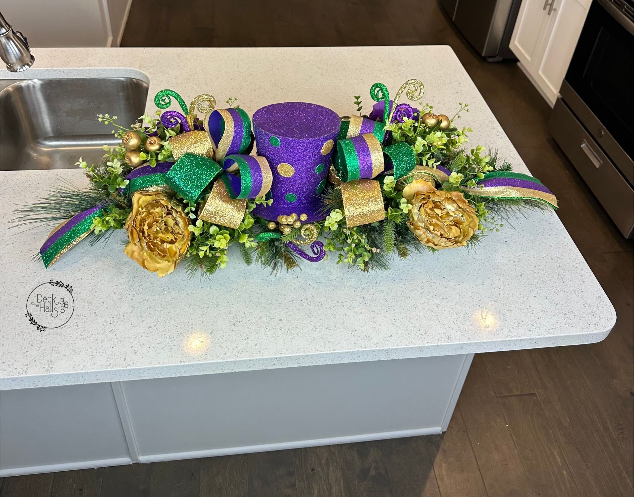 mardi gras garland mantle