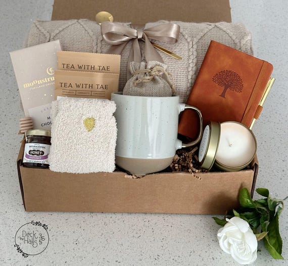 Sympathy Gift Box, Sending Hugs Care Package, Thinking of You, Bereavement Gift, Hygge Gift Box with Blanket, Comfort, Encouragement Gift