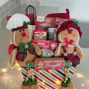 Geschenkkorb für Backliebhaber, Weihnachtsgeschenkkorb, Backgeschenkkorb, Kekse, Brownies, Backwaren, Lebkuchengeschenkkorb, Backaktivität