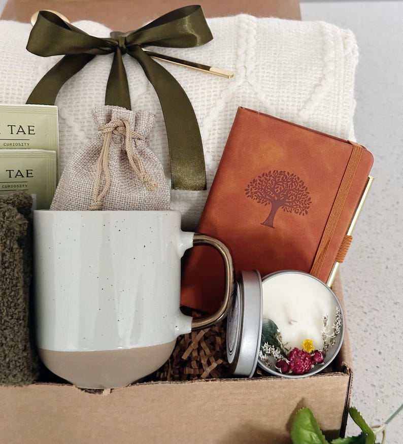 Caja de regalo de condolencias, paquete de abrazos, pensando en ti, regalo de duelo, caja de regalo hygge con manta, consuelo, regalo de ánimo imagen 7
