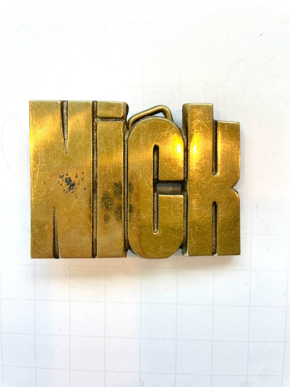 NICK Vintage Brass Belt Buckle