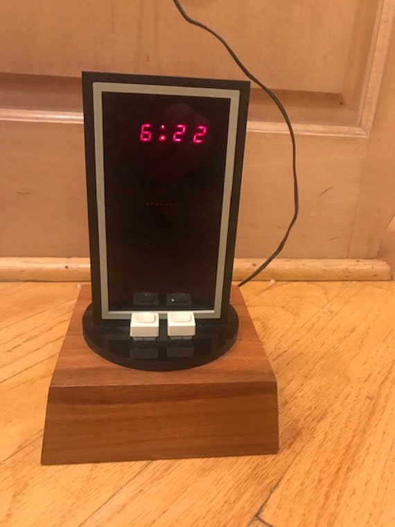 Vintage Digital Clock With Computer Keys and Wood Base Etsy