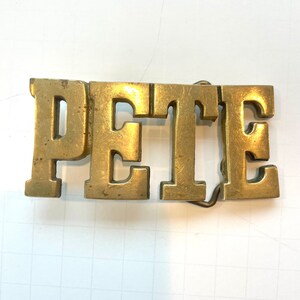 PETE Vintage Brass Belt Buckle