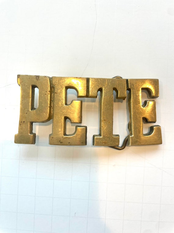 PETE Vintage Brass Belt Buckle
