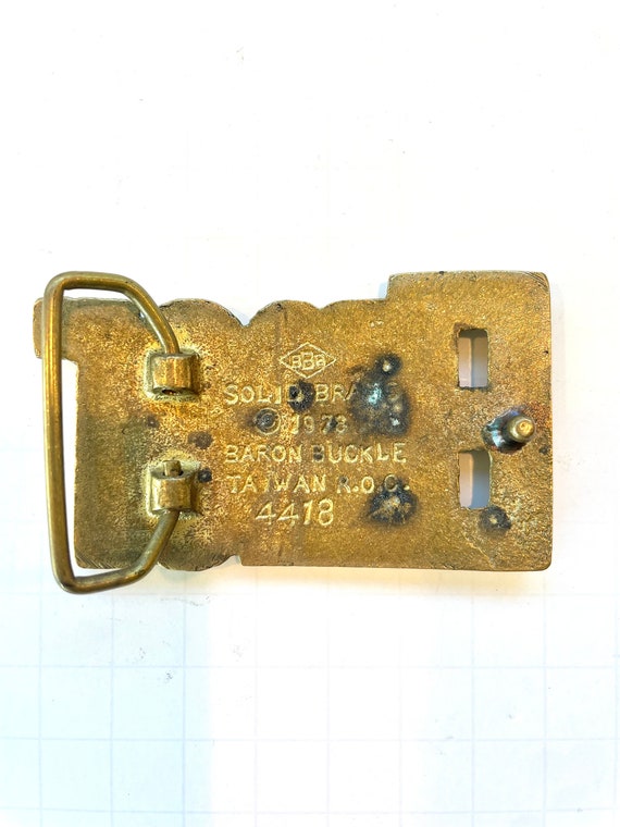 ELMER Vintage Brass Belt Buckle - image 2