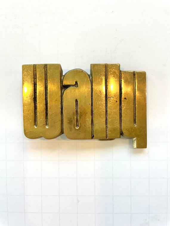 WALLY Vintage Brass Belt Buckle - image 1