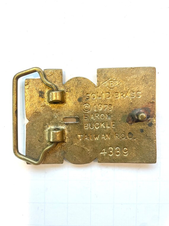 NICK Vintage Brass Belt Buckle - image 2