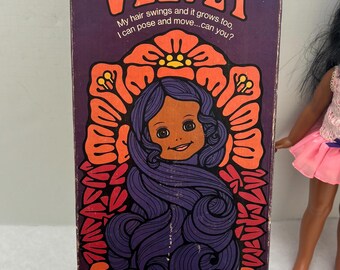 Vintage 1970's Ideal Rare African American Velvet Doll W Box
