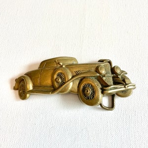 1940s Model Classic Car Hot Rod Solid Brass Vintage Belt Buckle