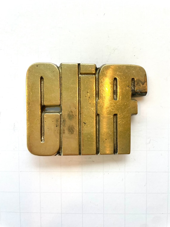 CLIFF Vintage Brass Belt Buckle