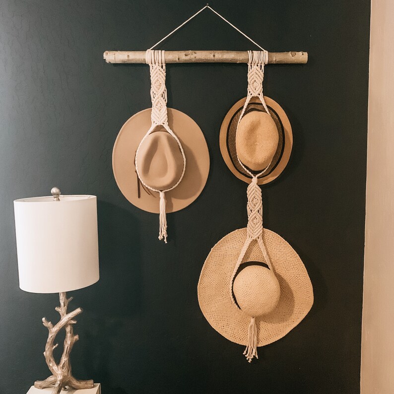 Multiple Hat Hanger Macrame Hat Display Hat Holder Etsy