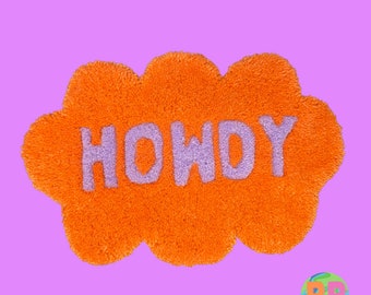 Suspension murale capitonnée en nuage HOWDY orange et violet