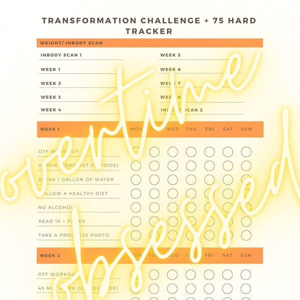 Transformation + 75 Hard Challenge Tracker