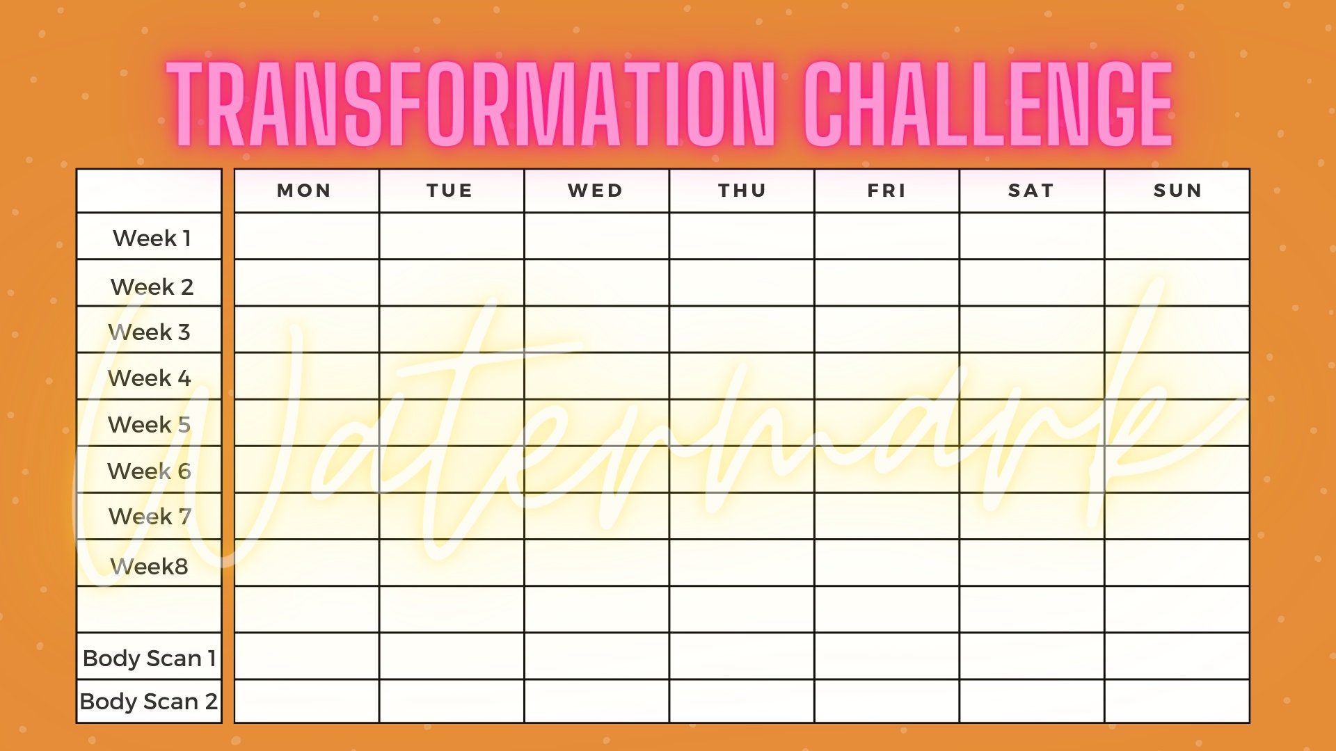 OTF Transformation Challenge Tracker Etsy
