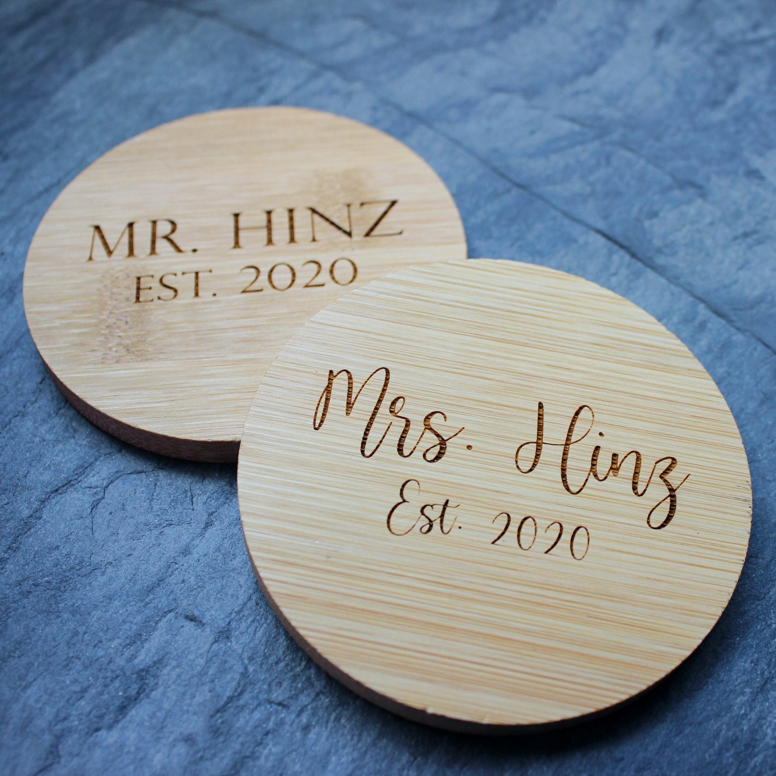 Custom Laser Engraved Wood Coasters Etsy