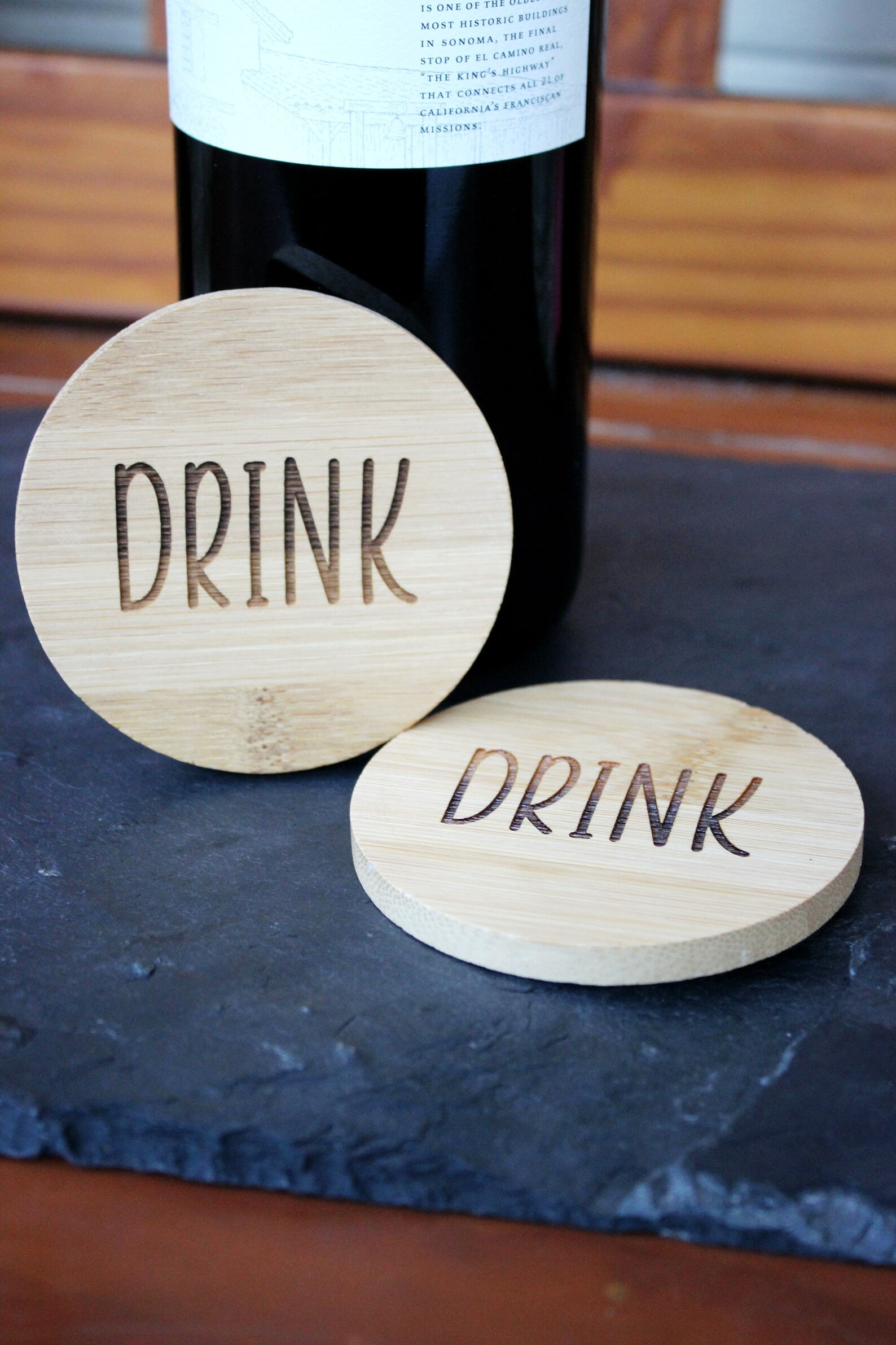 Custom Laser Engraved Wood Coasters Etsy