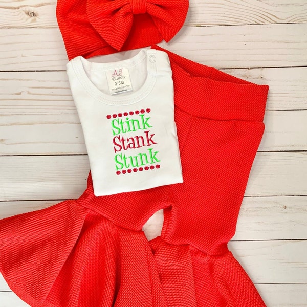 Grinch Baby Christmas Outfit Etsy