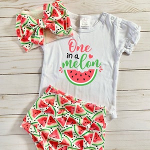 One in a melon baby outfit best sale