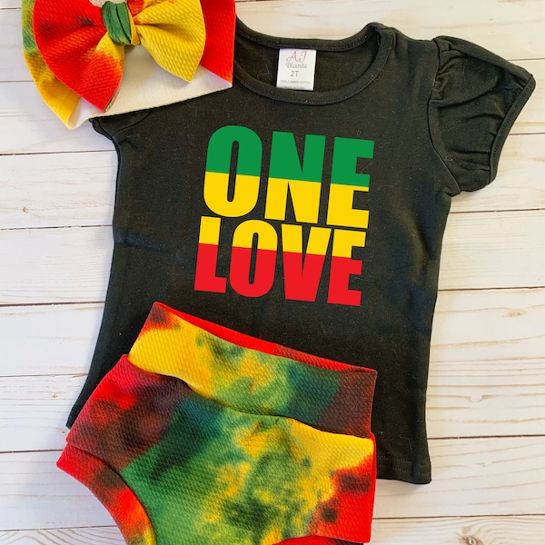 One love, Birthday, Bob marley, Reggae, Bummy, Shorts, Party, First birthday, Baby girl, Baby boy, Smash cake, Jamaica, Music, Infant