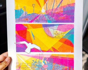 Riso Prints - Riasograph - The Sun - A5-A4-A3