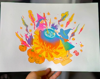 Riso Prints - Risograph - Witches' Potion - A4
