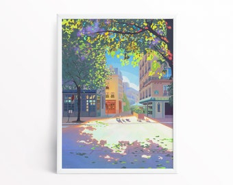 Illustration Poster - Paris Street - A4 - A3 - A2