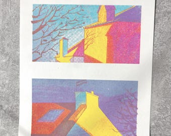 Riso Prints - Risograph - Rooftop - A5-A4-A3