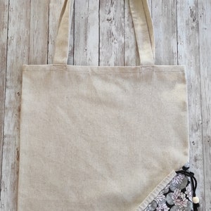 Foldable cotton tote bag Shopping bag Zero waste Black