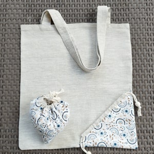 Foldable cotton tote bag Shopping bag Zero waste image 2