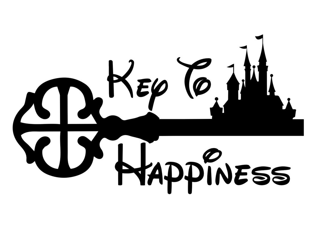 Disney Decal, Disney Castle, Key to Happiness, Disney Key Etsy
