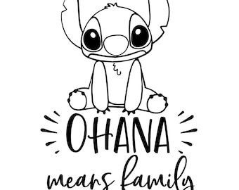 Disney Decal, Lilo and Stitch, Stitch, Ohana
