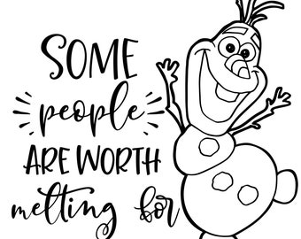 Disney Decal, Frozen, Frozen 2, Elsa, Olaf, Warm Hugs, Some people are worth melting for