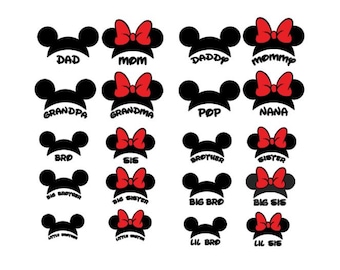 Disney Decal, Disney Mouse Ear Hat Family, Car Peeps
