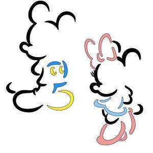 Disney Decal, Mickey Mouse, Minnie Mouse, Colorful, Disney,