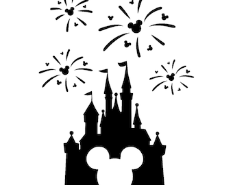 Disney Decal, Disney Castle, Mickey Mouse, Fireworks, Celebration