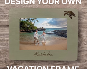 Vacation Picture Frame - Custom Picture Frame - Jamaica - Mexico - Hawaii - Australia - New Zealand - Las Vegas- New York City - Paris