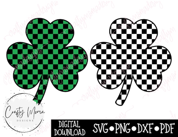 Checkerboard Shamrock SVG - Clover SVG - St. Patrick's Day